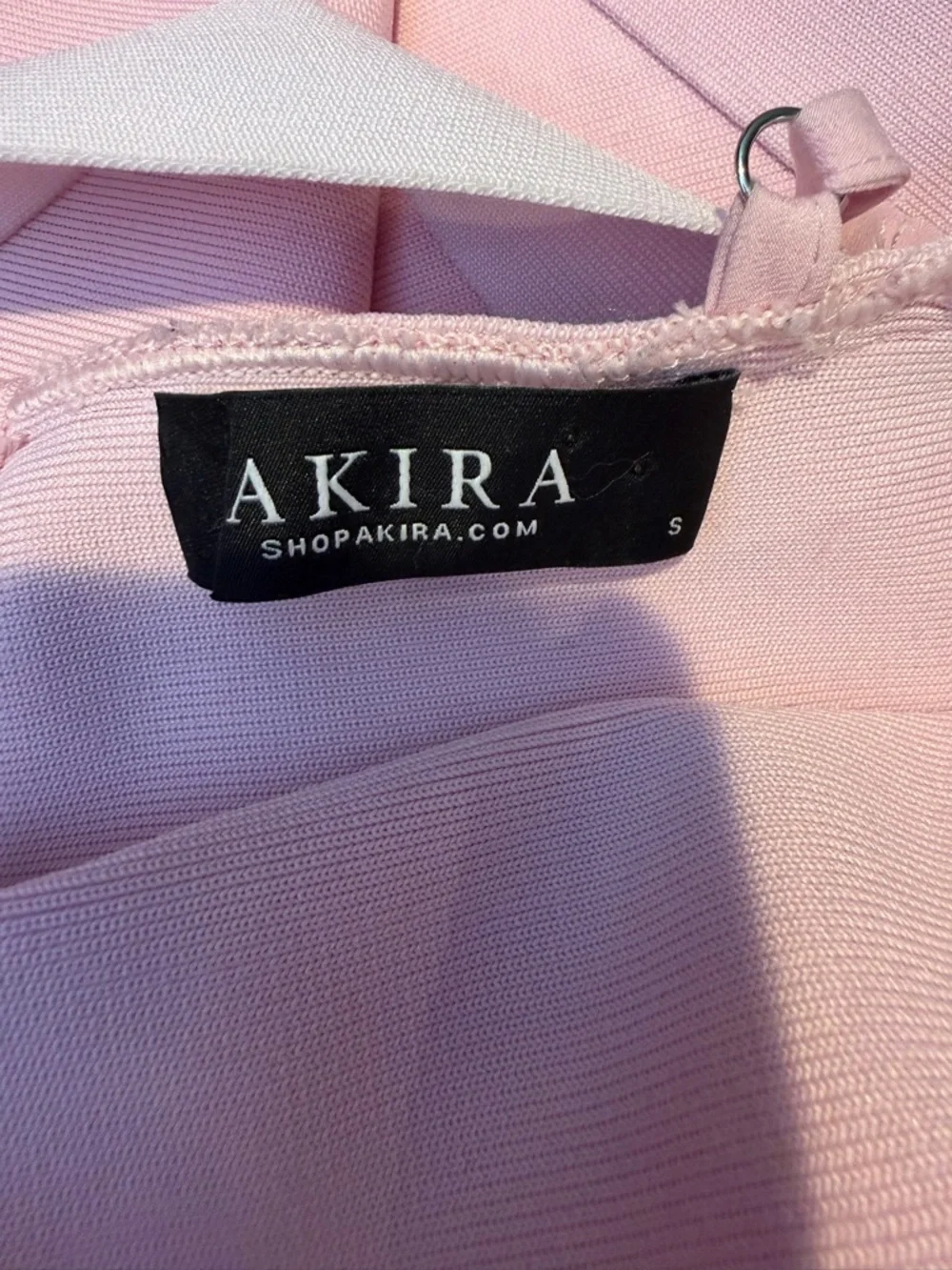 Akira Pink Strappy Bandage Belt Statement Bodycon Dress Size Small - Picture 6 of 8